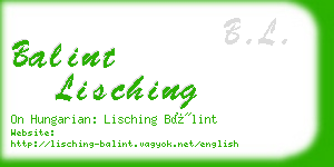 balint lisching business card